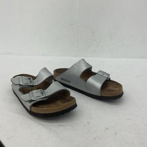 Bikenstock Metallic Silver Women's Slide Sandal - Size 6